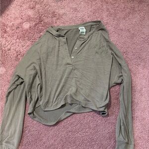 PINK Victoria's Secret brown long sleeve sleepwear top